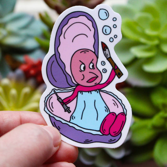 Little Oyster Alice In Wonderland With knife and needle horror parody sticker spooky killer babies picture