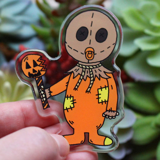 Baby Sam Trick 'r Treat Magnet Horror Parody with Pacifier by SpookyKillerBabies.com